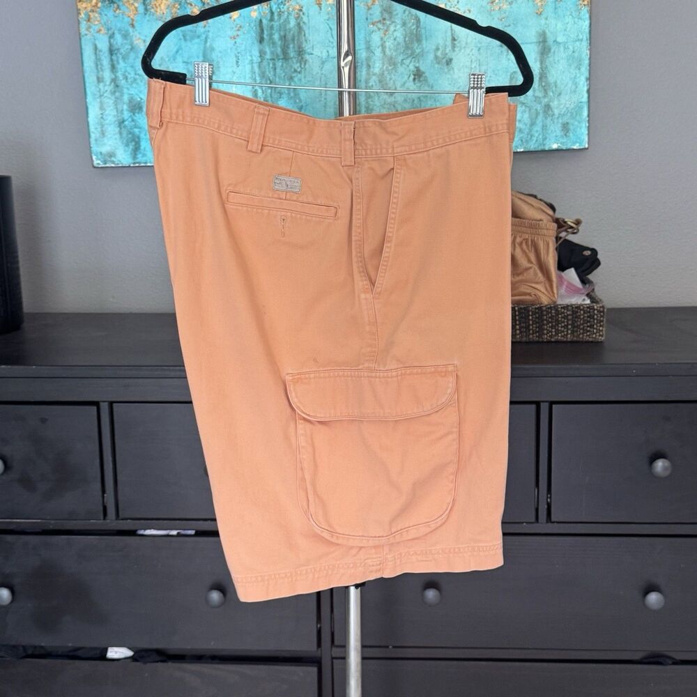 Vintage Y2K Polo Ralph Lauren Heavy Cotton Shorts Mens 40 Orange Cargo WORN LOOK